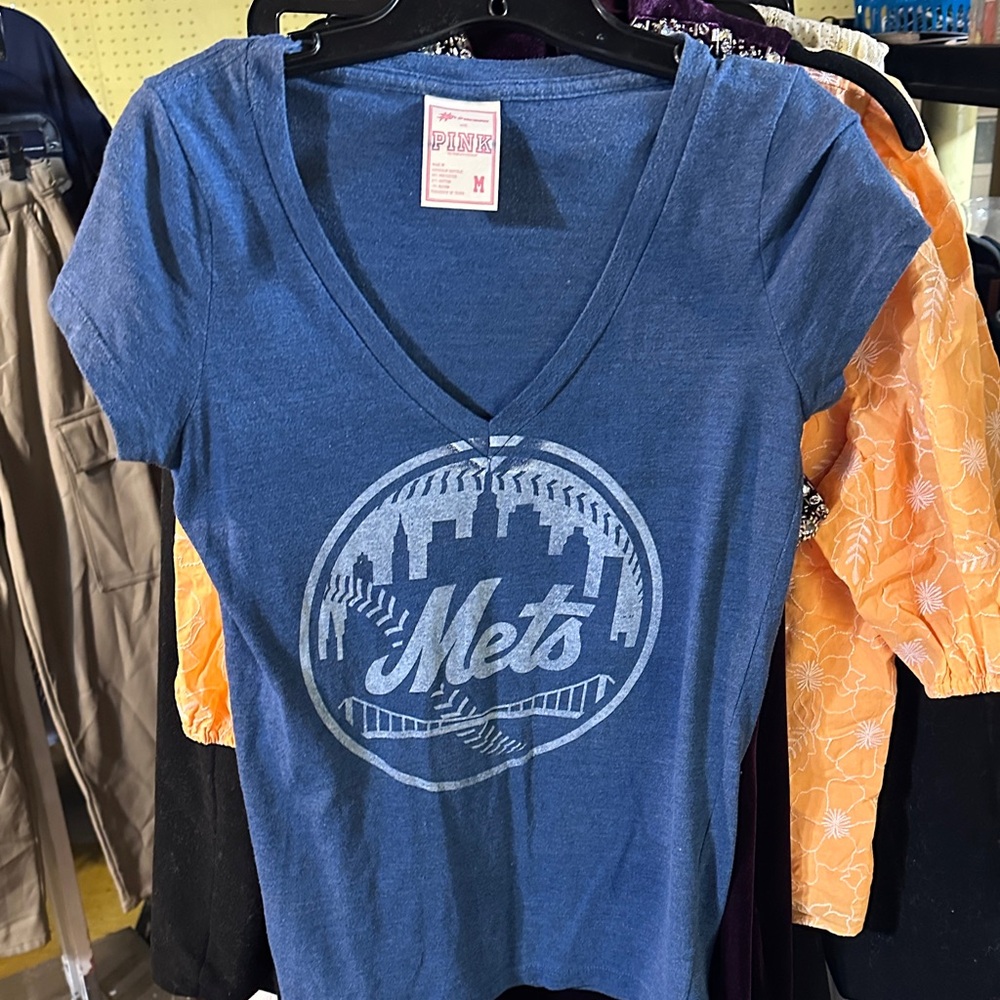 Vintage PINK Victoria's Secret Blue Ny Mets t shirt M